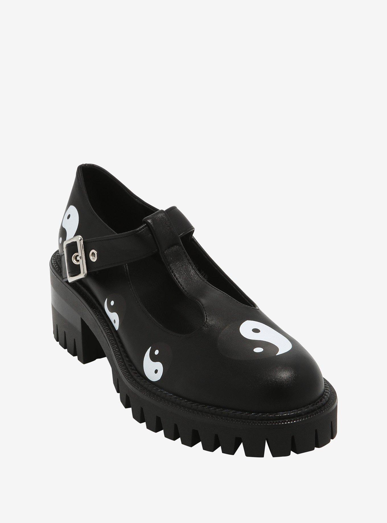 Black Yin-Yang Mary Janes, , hi-res