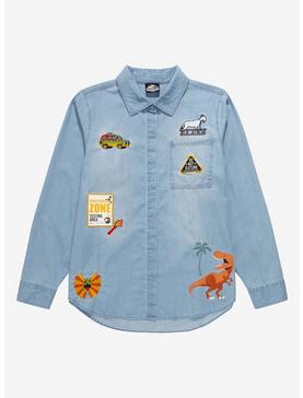 Jurassic Park Embroidered Denim Women's Overshirt - BoxLunch Exclusive, , hi-res