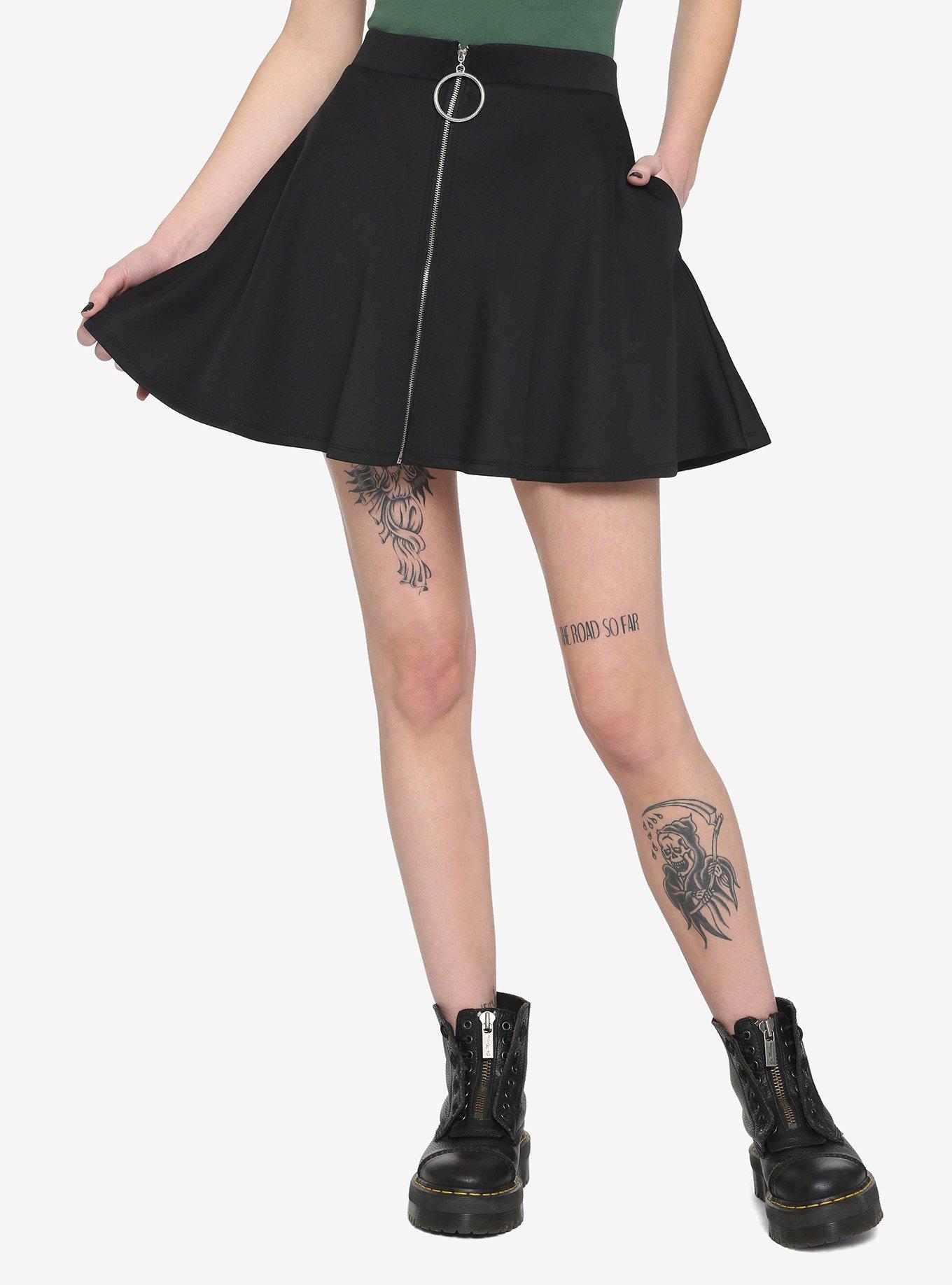 Black O Ring Zipper Skirt Hot Topic