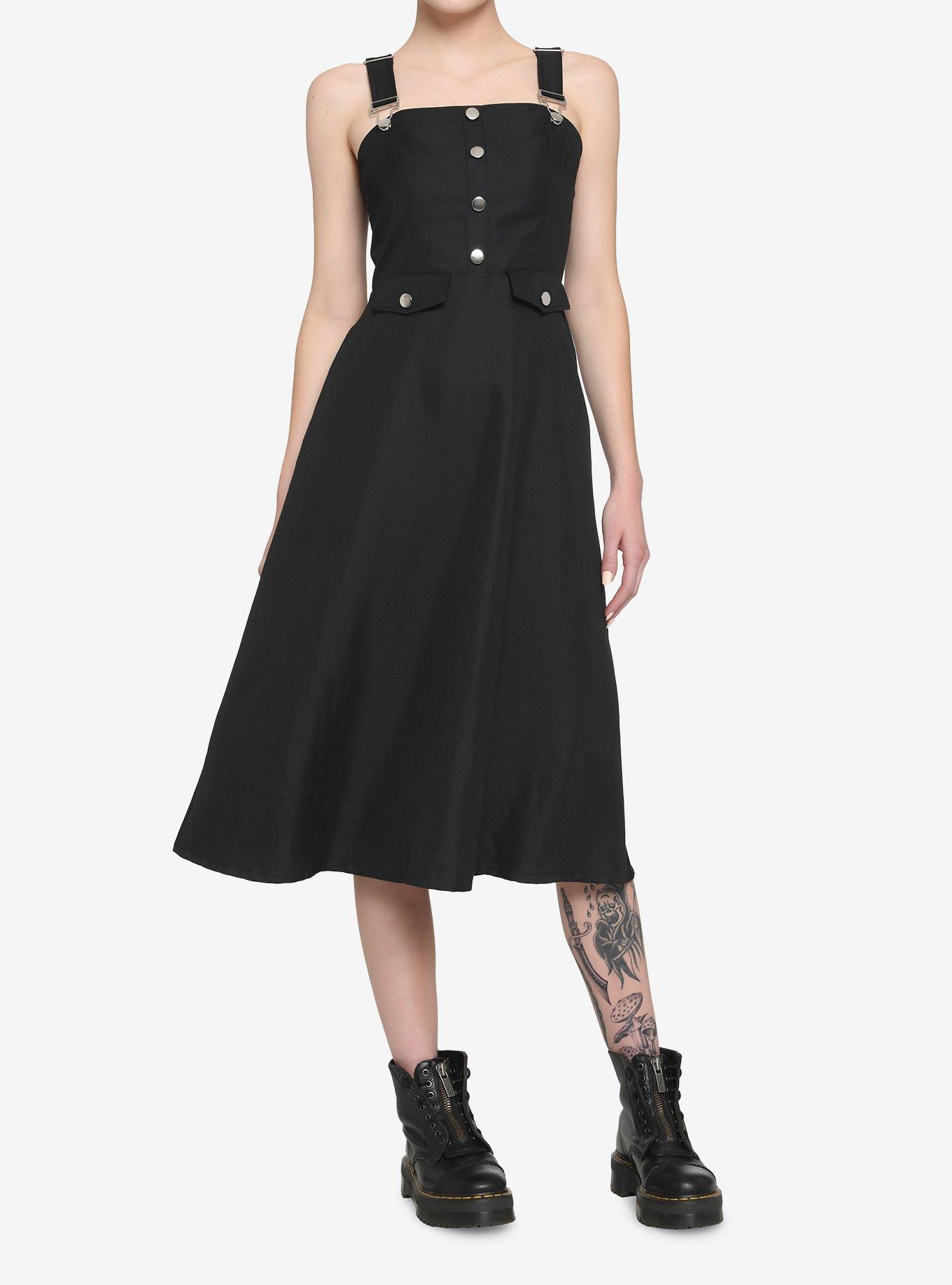 Black Midi Skirtall, BLACK, hi-res