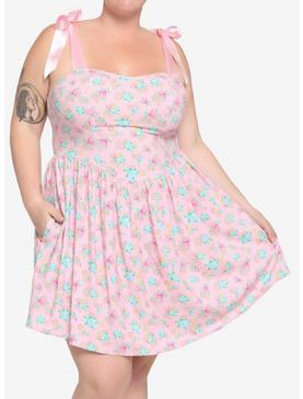 Pink Floral Gears Sweetheart Dress Plus Size, , hi-res