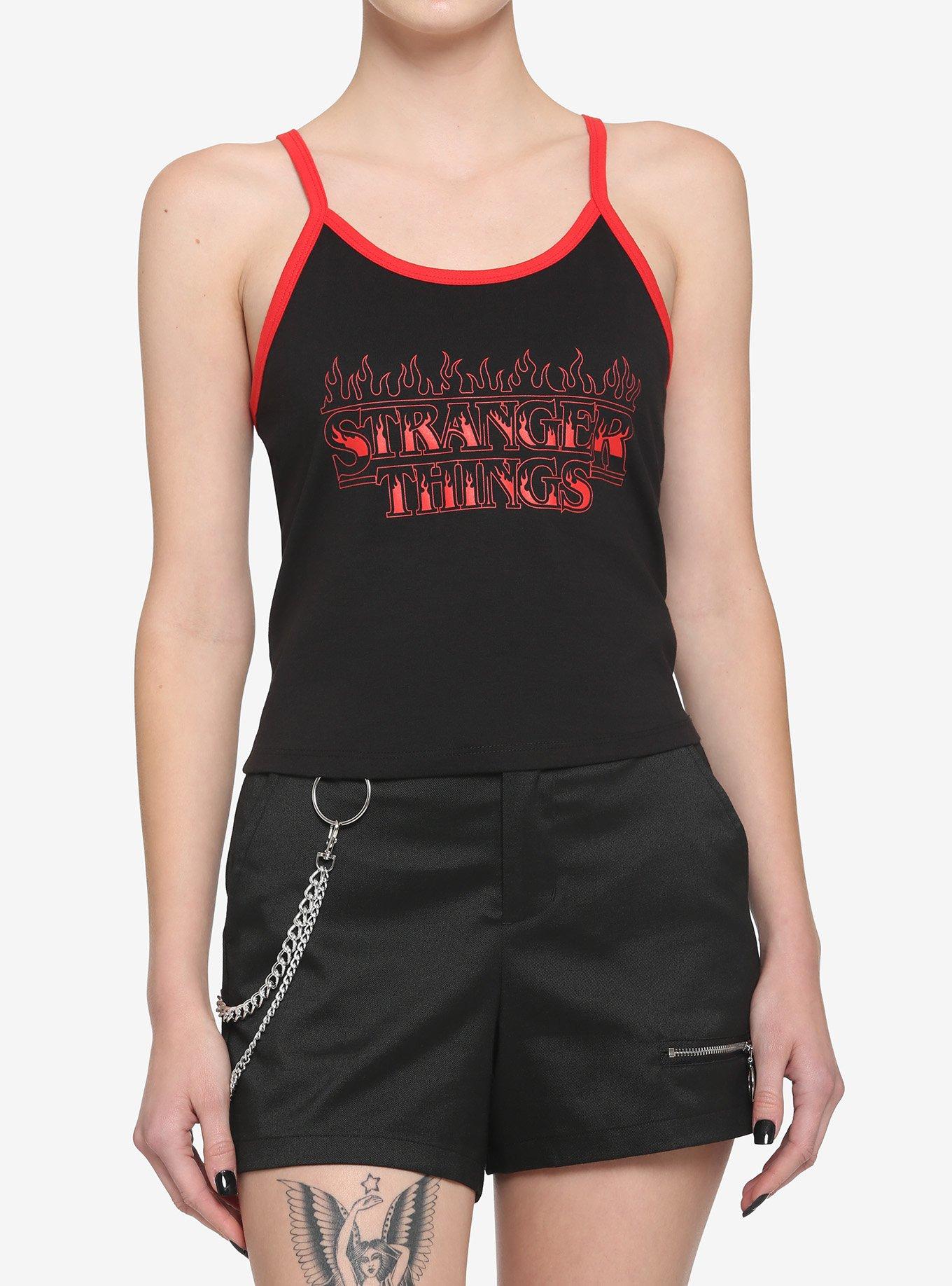Her Universe Stranger Things Flame Logo Skimmer Girls Cami, RED, hi-res