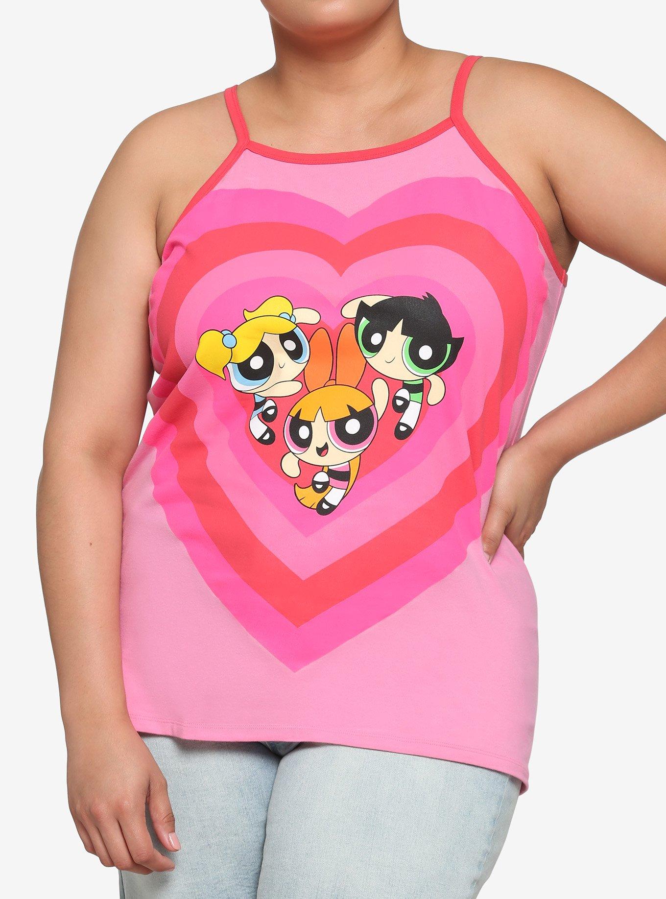 The Powerpuff Girls Heart Trio Girls Cami Plus Size, MULTI, hi-res
