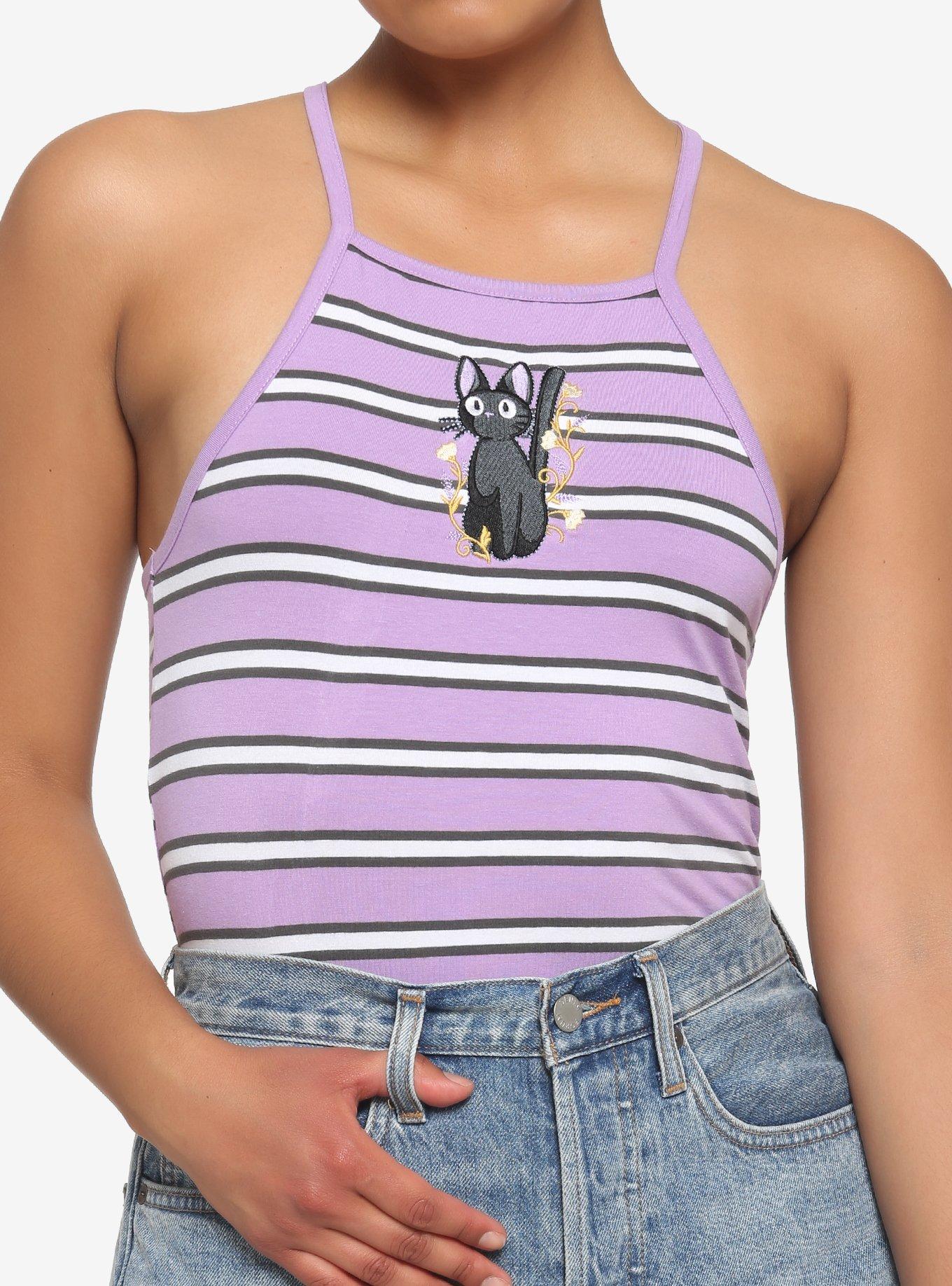 Studio Ghibli Kiki's Delivery Service Jiji Stripe Girls Cami, MULTI, hi-res