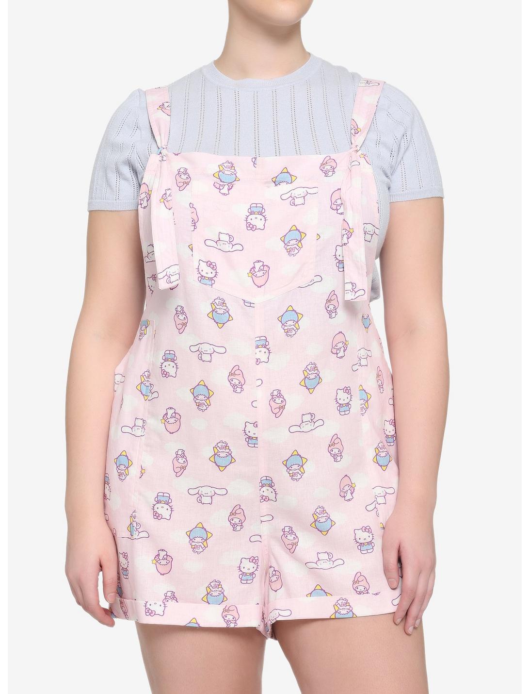 Hello Kitty And Friends Cloud Soft Shortalls Plus Size, MULTI, hi-res