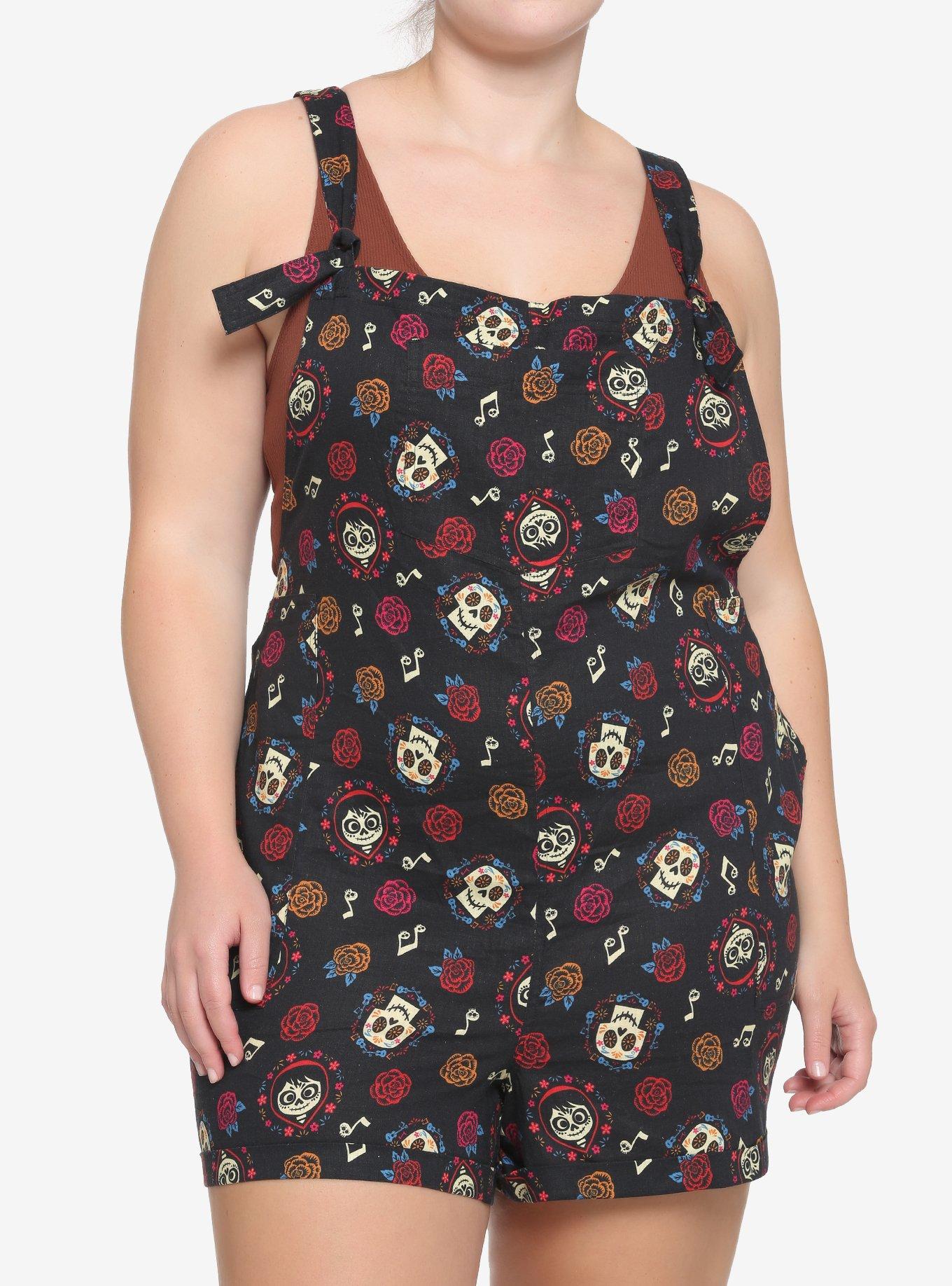 Disney Pixar Coco Sugar Skull Soft Shortalls Plus Size, MULTI, hi-res
