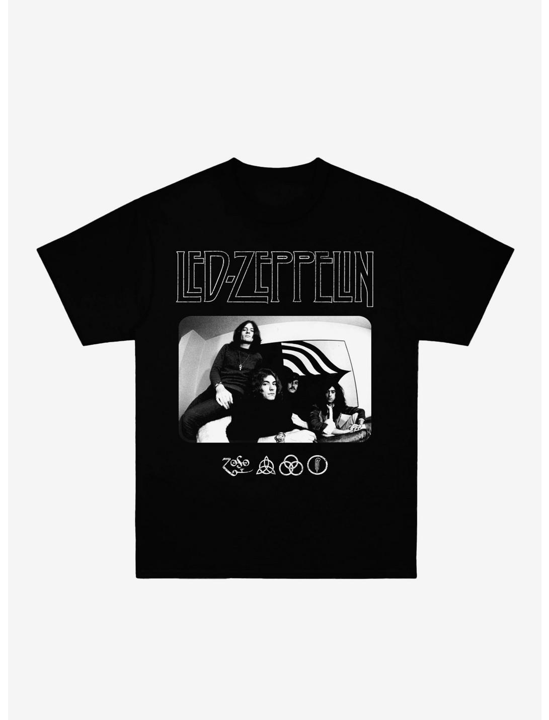 Led Zeppelin Black & White Band Portrait T-Shirt, BLACK, hi-res