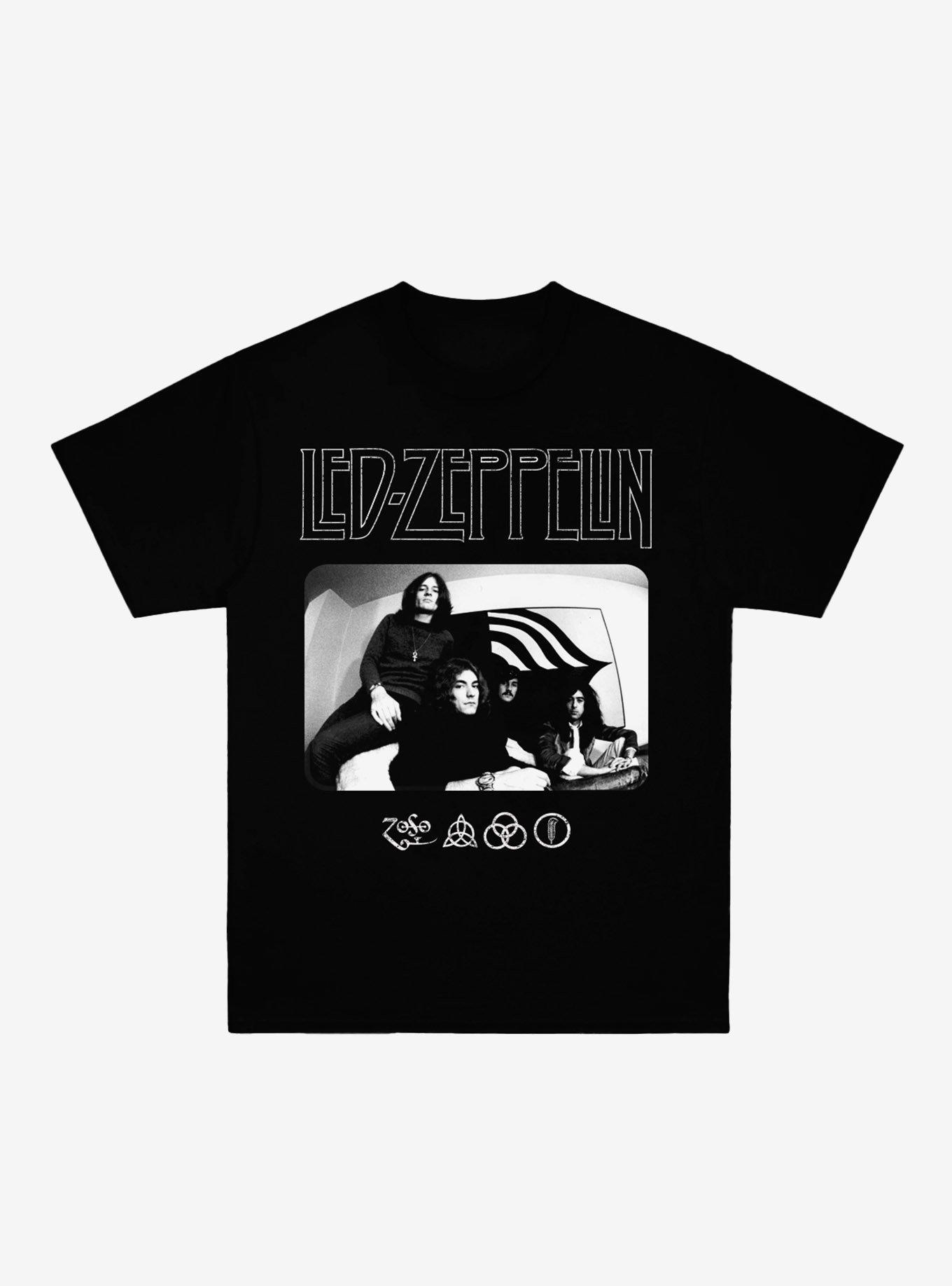 Led Zeppelin Black & White Band Portrait T-Shirt, BLACK, hi-res