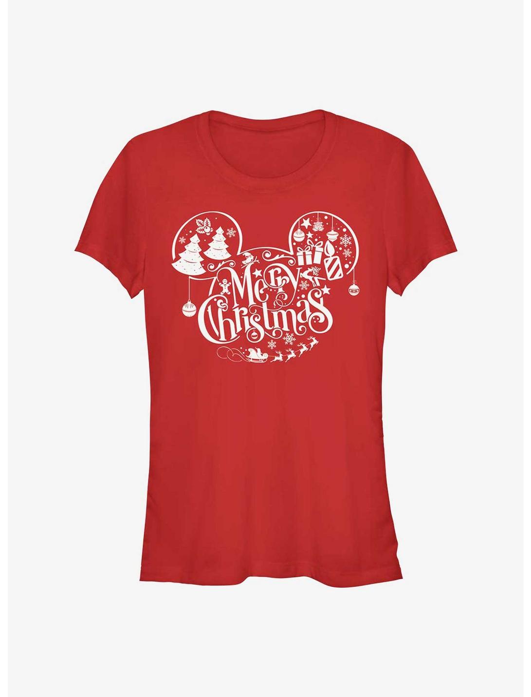 Disney Mickey Mouse Holiday Ears Girls T-Shirt, RED, hi-res
