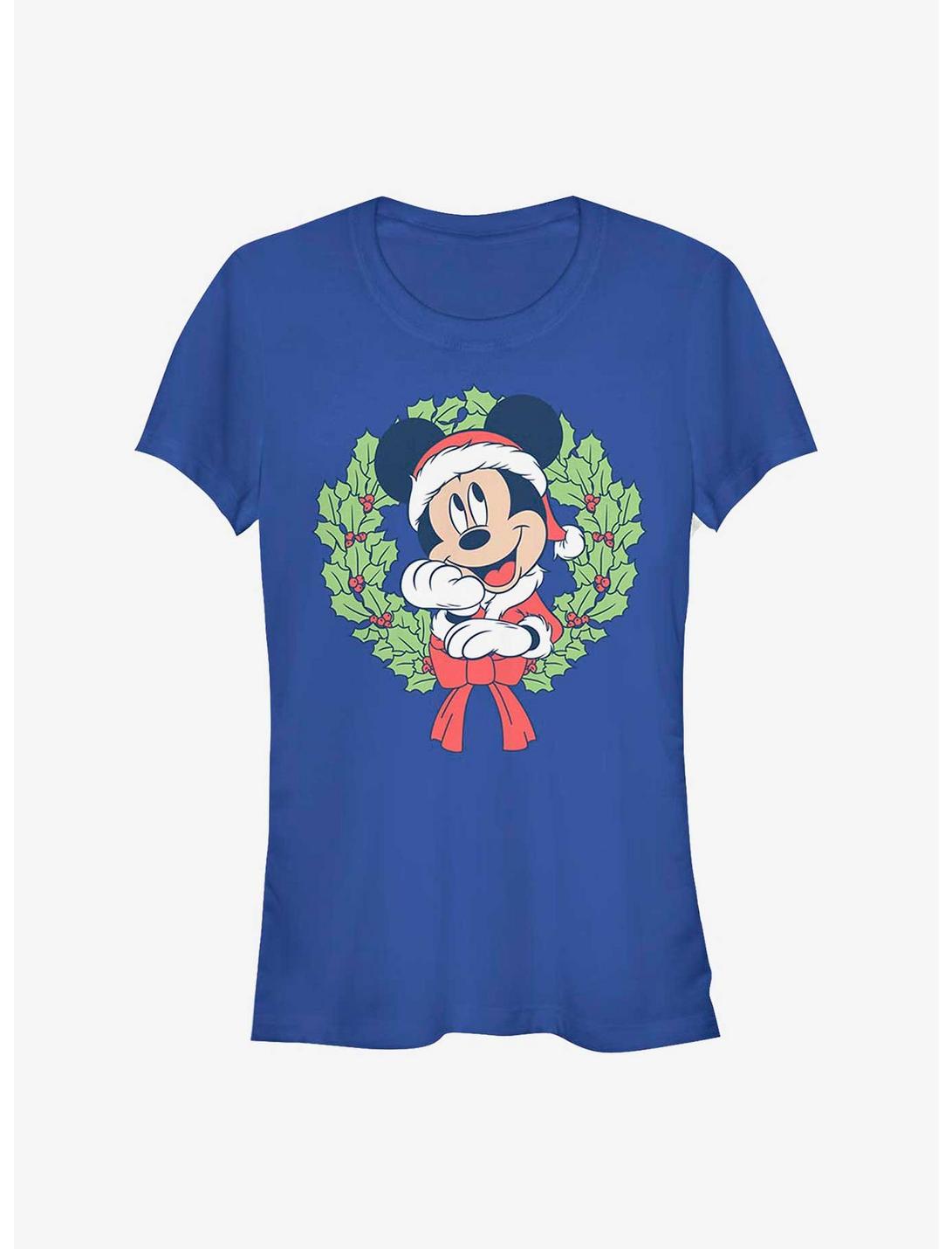 Disney Mickey Mouse Mickey Christmas Wreath Girls T-Shirt, ROYAL, hi-res