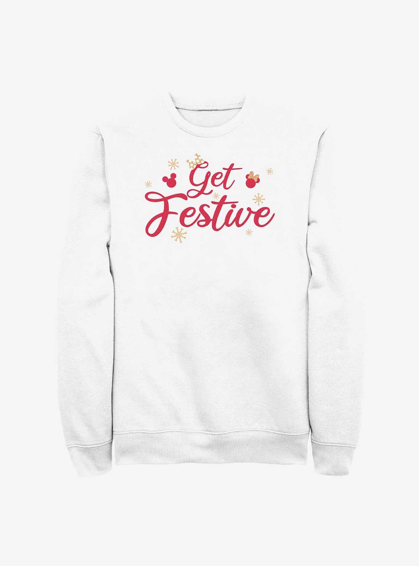 Disney Mickey Mouse Get Festive Crew Sweatshirt, WHITE, hi-res