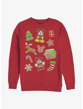 Disney Mickey Mouse & Minnie Mouse Holiday Gingerbread Cookies Sweatshirt, , hi-res