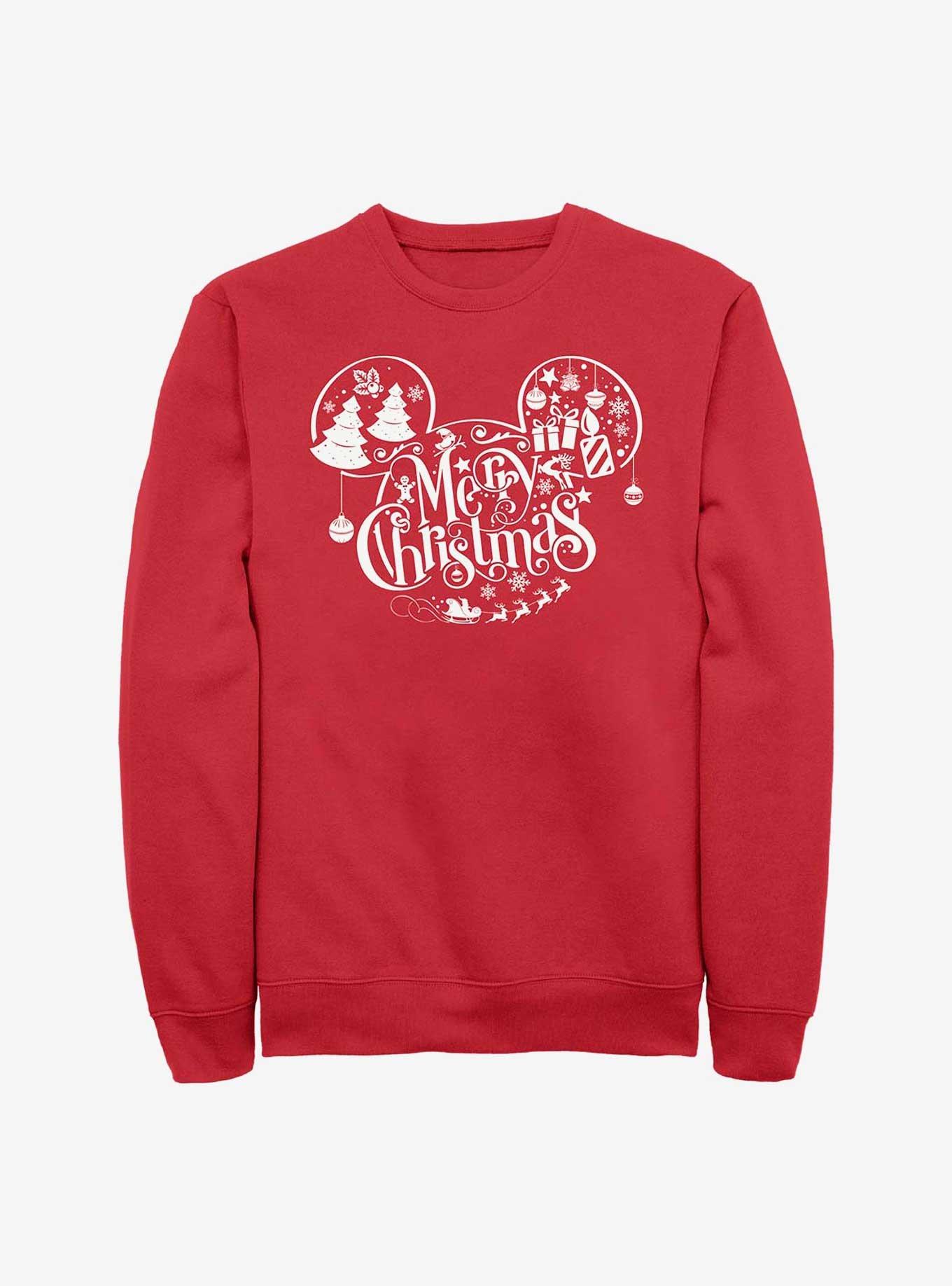 Disney Mickey Mouse Holiday Ears Crew Sweatshirt, , hi-res