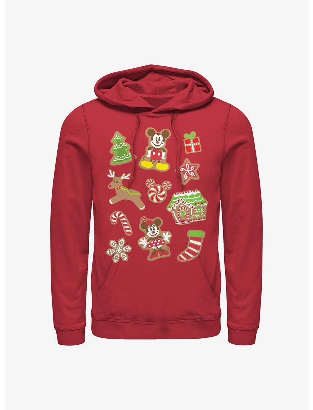 Disney Mickey Mouse & Minnie Mouse Holiday Gingerbread Cookies Hoodie, RED, hi-res