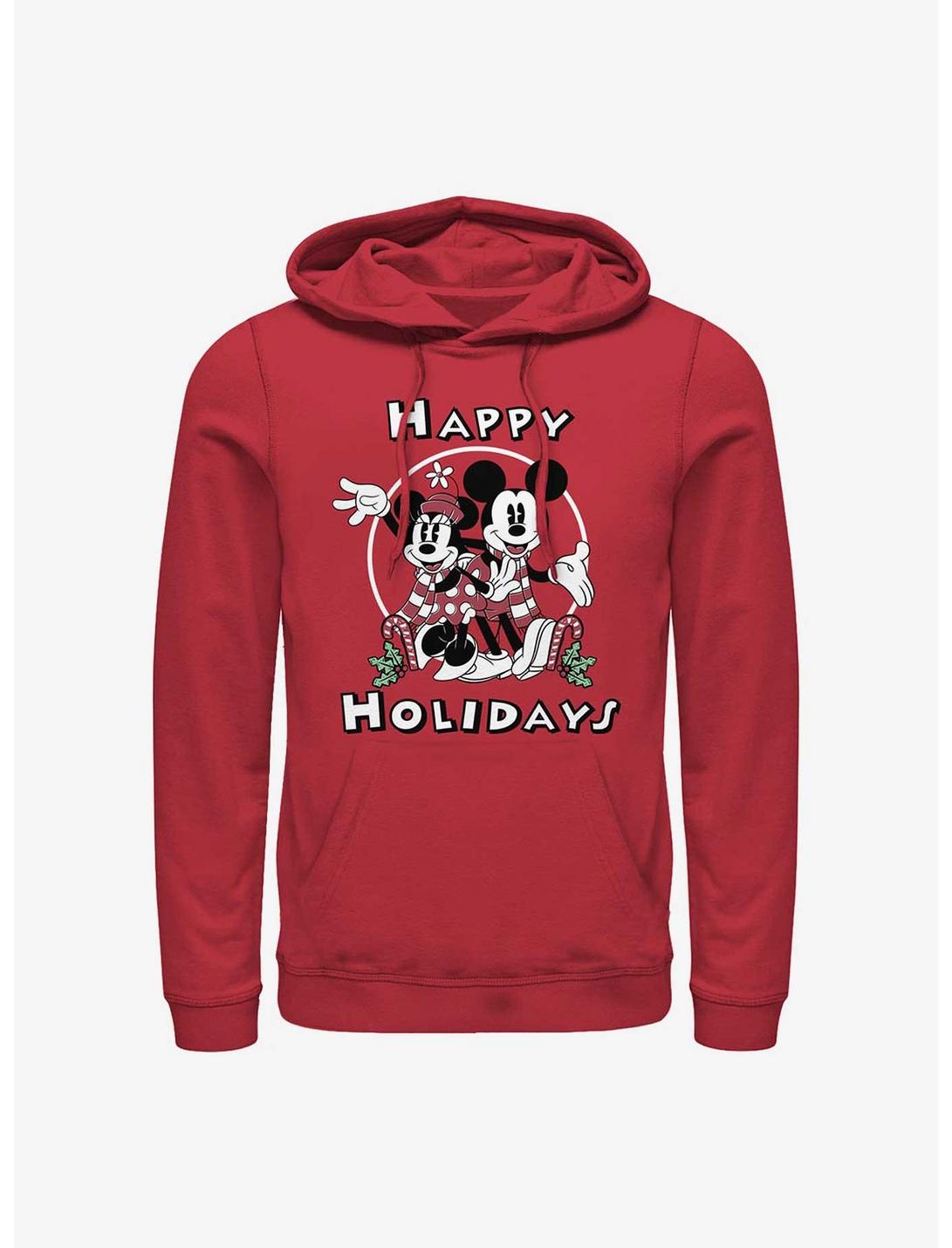 Disney Mickey Mouse Mickey & Minnie Holiday Hoodie, RED, hi-res