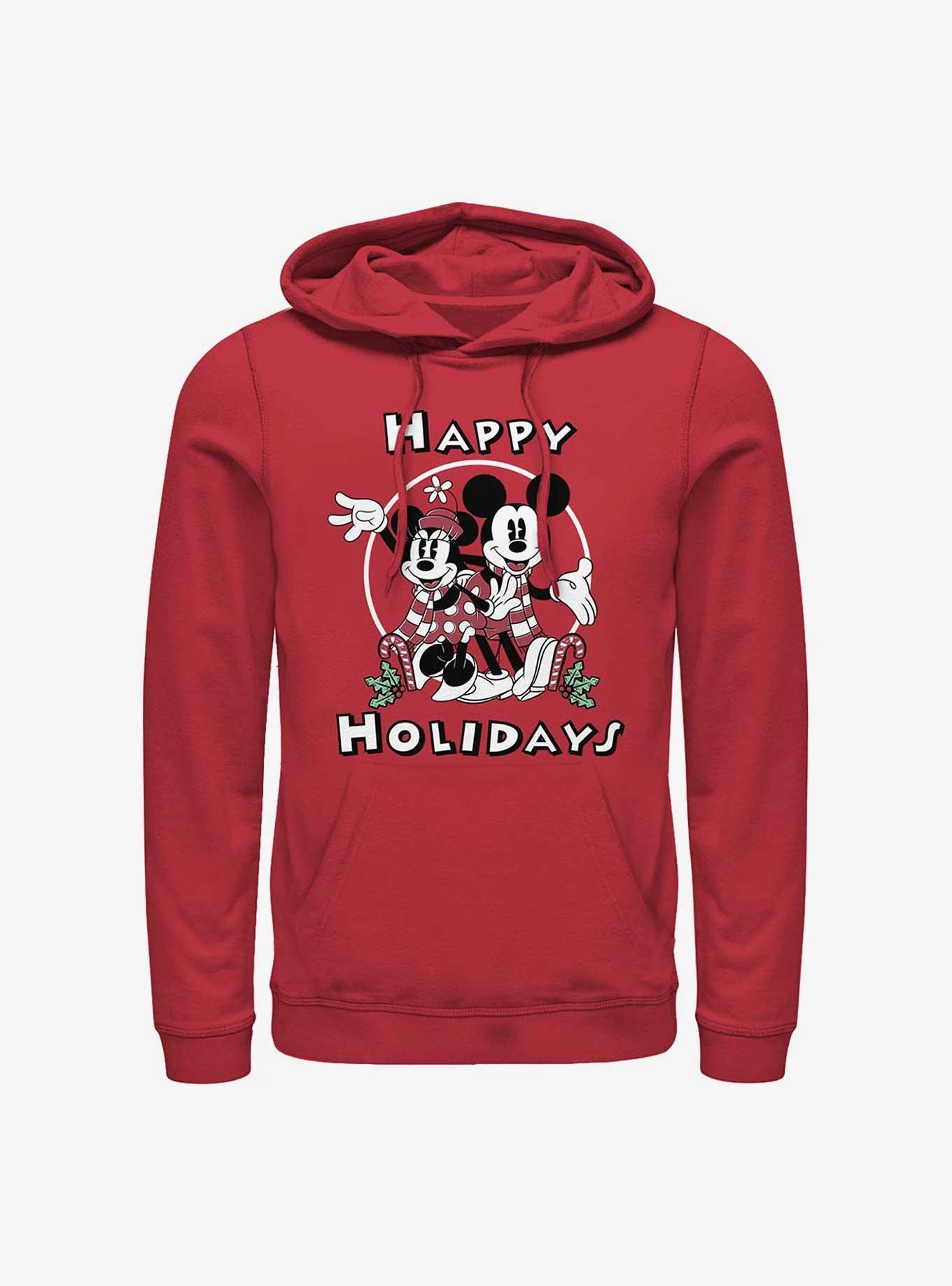 Disney Mickey Mouse & Minnie Mouse Happy Holidays Hoodie, , hi-res