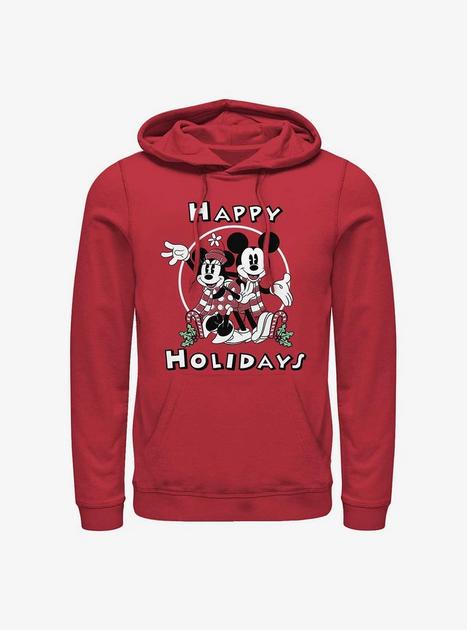 Disney Mickey Mouse Mickey & Minnie Holiday Hoodie - RED | Hot Topic