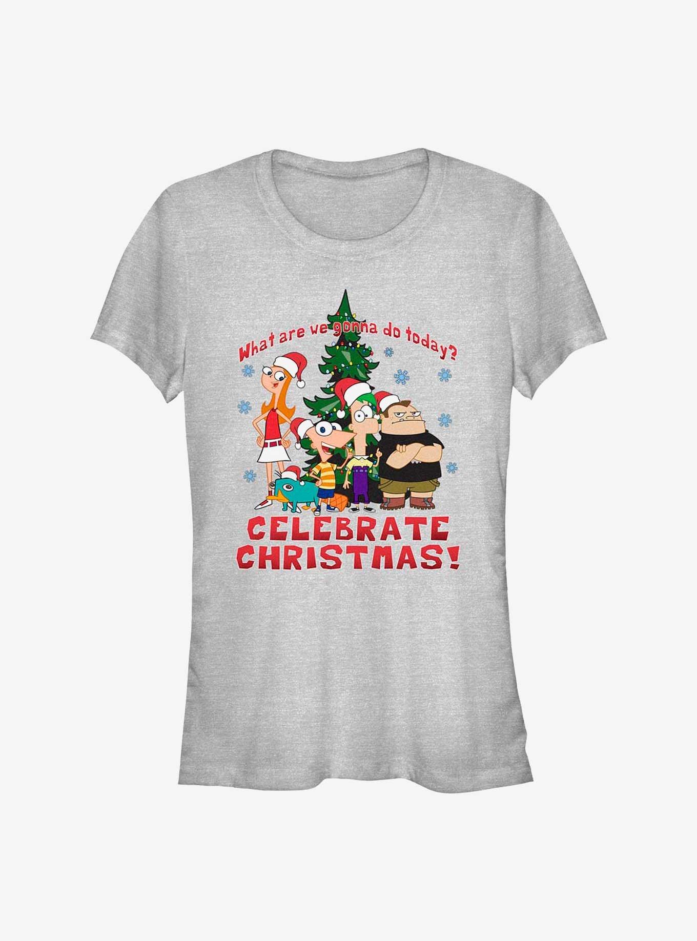 Disney Phineas And Ferb Christmas Girls T-Shirt, ATH HTR, hi-res