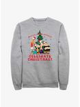 Disney Phineas And Ferb Christmas Crew Sweatshirt, ATH HTR, hi-res