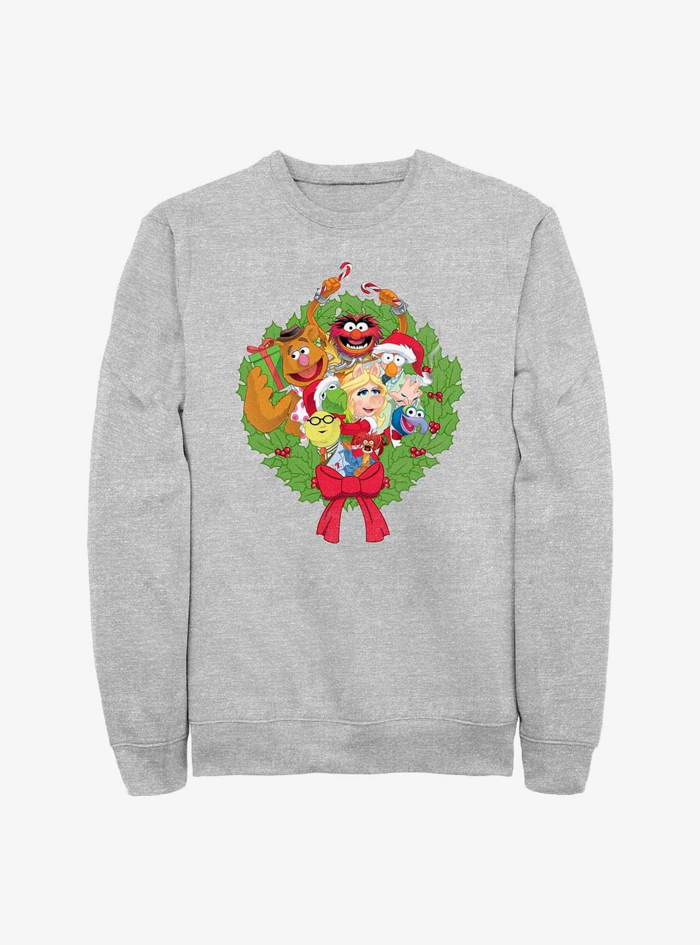 Disney The Muppets Muppet Wreath Crew Sweatshirt, ATH HTR, hi-res