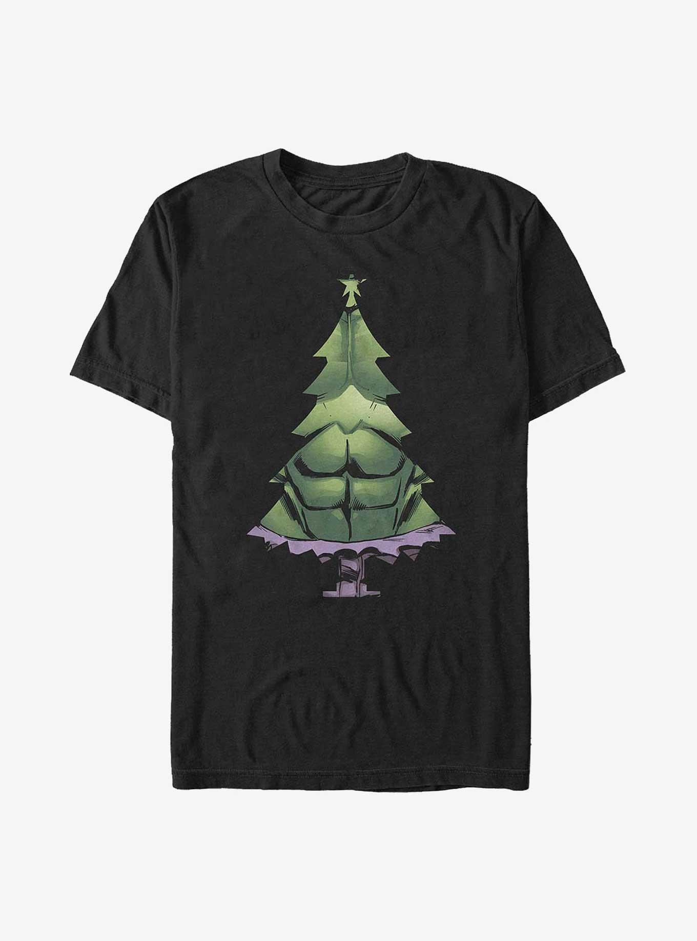 Marvel Avengers Hulk Christmas Tree T-Shirt, BLACK, hi-res