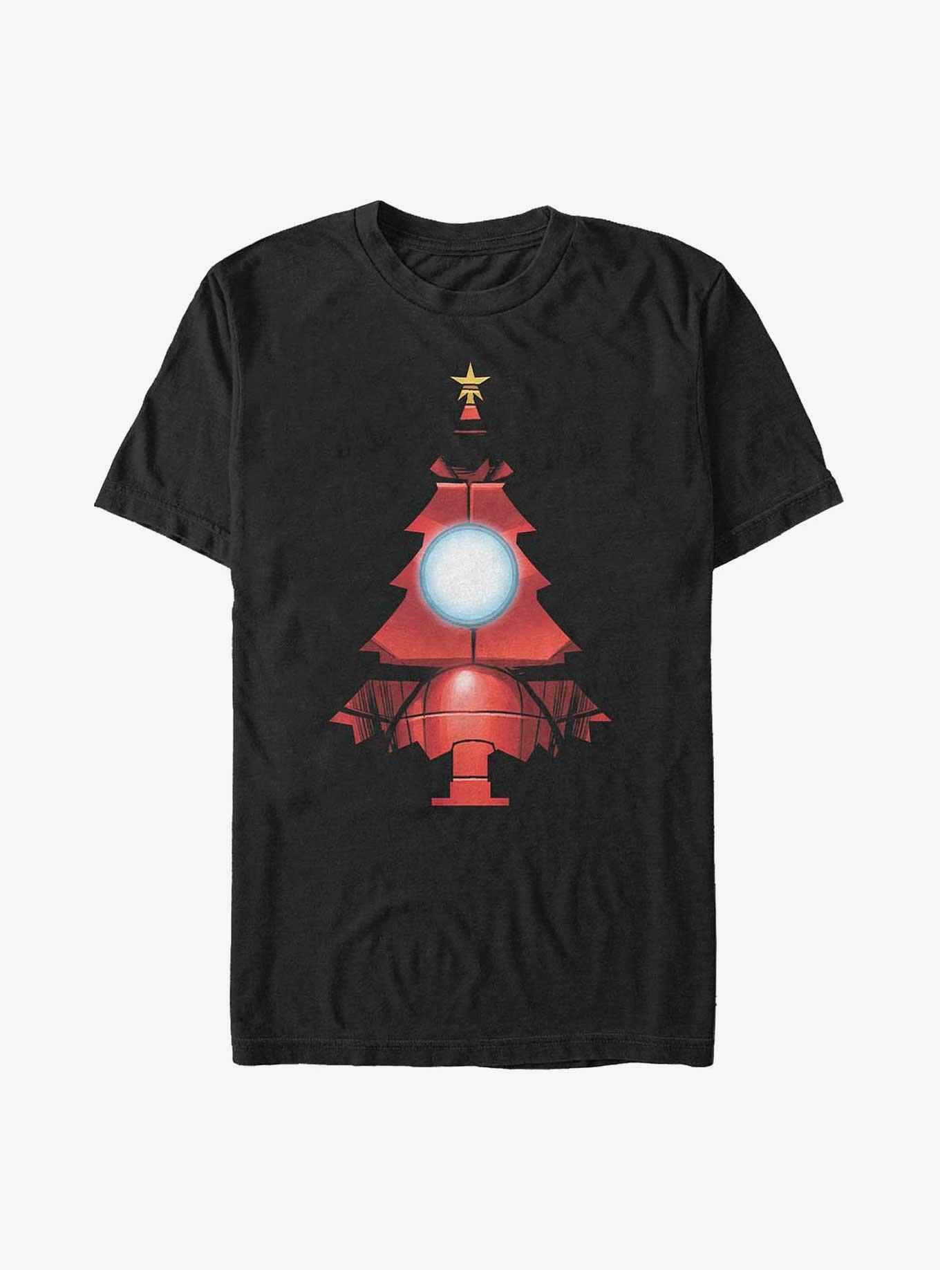 Marvel Avengers Iron Christmas Tree T-Shirt, BLACK, hi-res