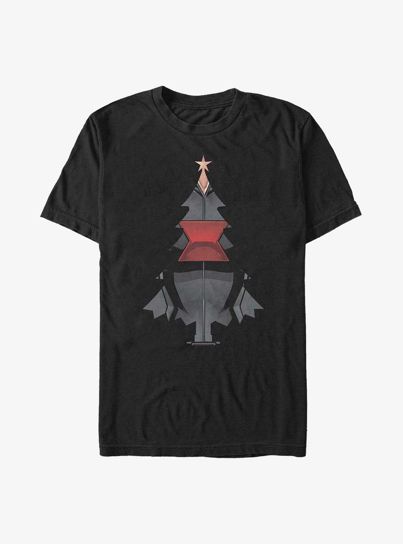 Marvel Avengers Widow Christmas Tree T-Shirt, BLACK, hi-res