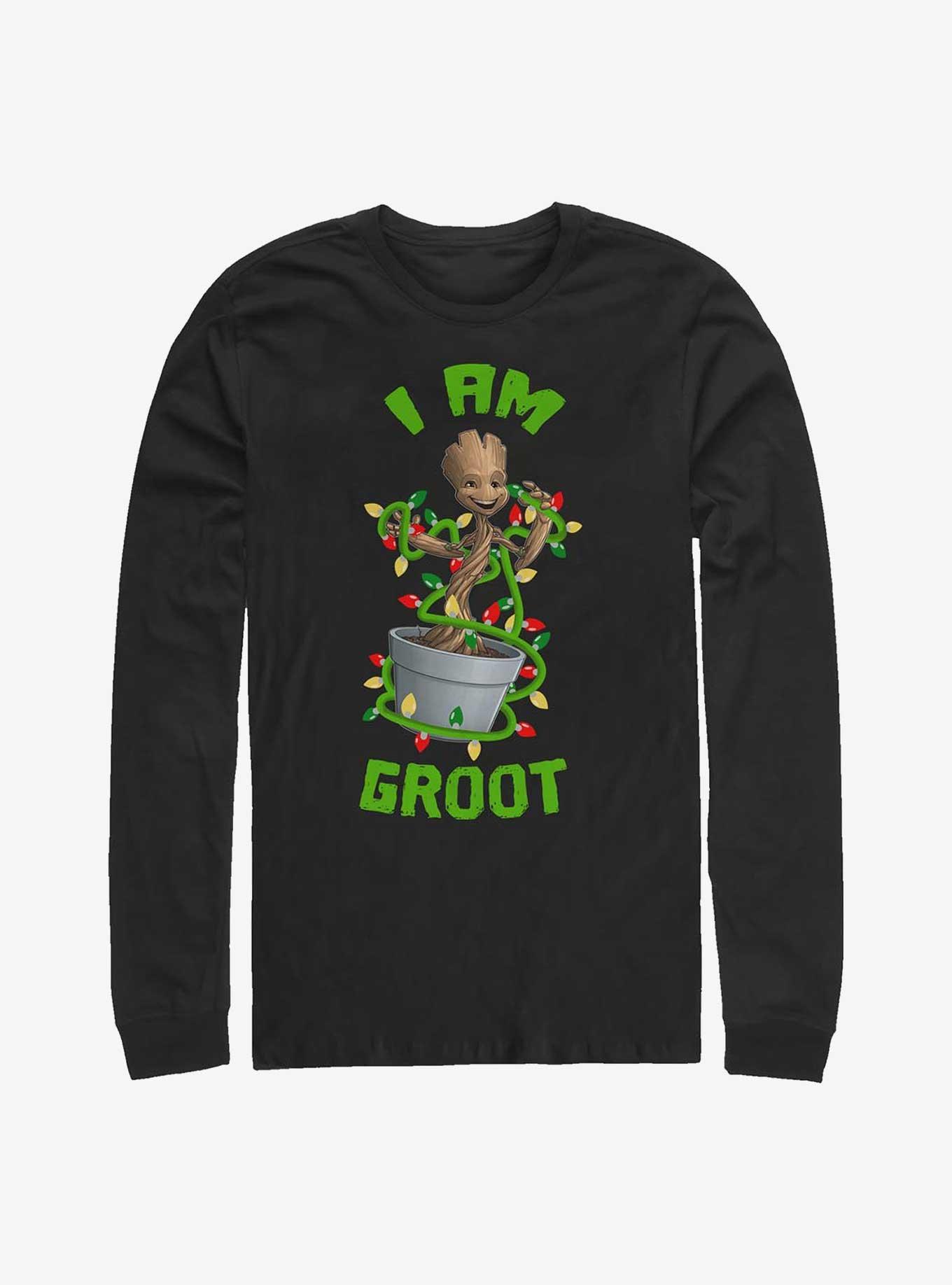 Marvel Holiday Groot Long-Sleeve T-Shirt, BLACK, hi-res