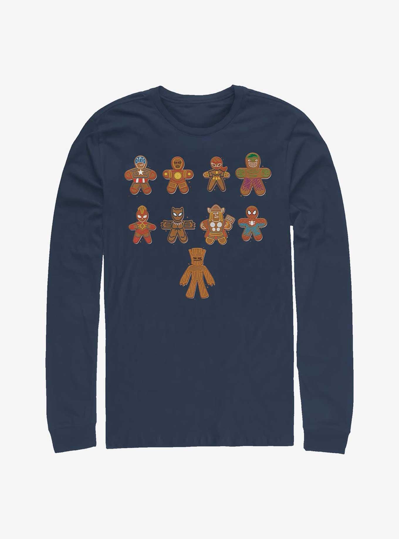 Marvel Lined Up Cookies Long-Sleeve T-Shirt