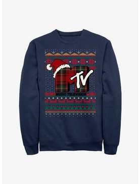 MTV Ugly Santa Hat Crew Sweatshirt, , hi-res