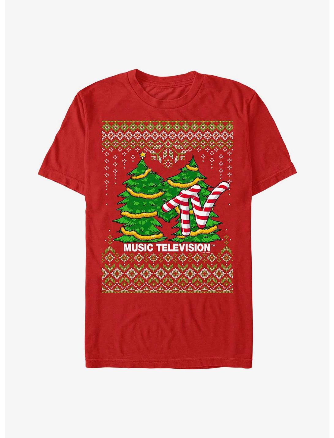 MTV Ugly Holiday Tree T-Shirt, RED, hi-res