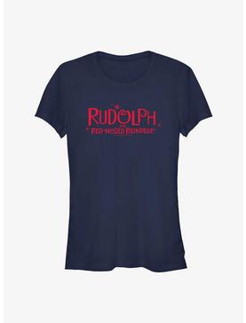 Rudolph The Red-Nosed Reindeer Rudolph Red Logo Girls T-Shirt, NAVY, hi-res