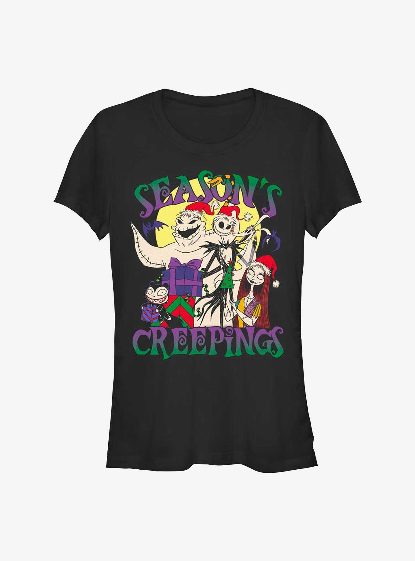 The Nightmare Before Christmas Season's Creepings Oogie, Jack & Sally Girls T-Shirt, BLACK, hi-res