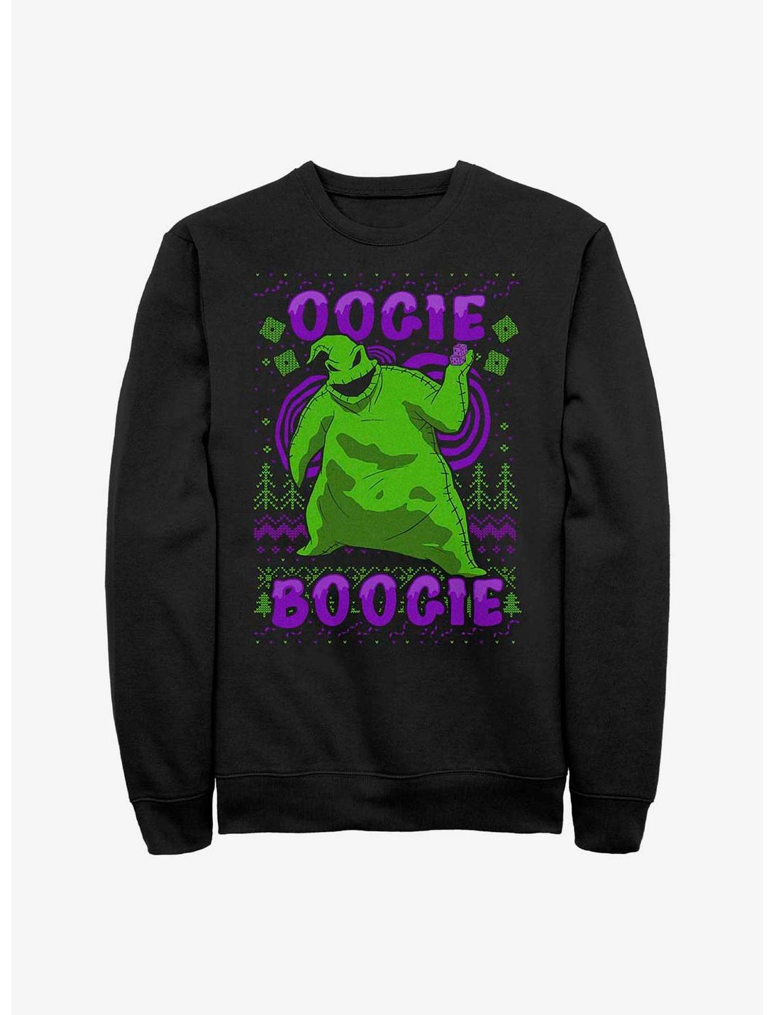 The Nightmare Before Christmas Oogie Boogie Christmas Crew Sweatshirt, BLACK, hi-res