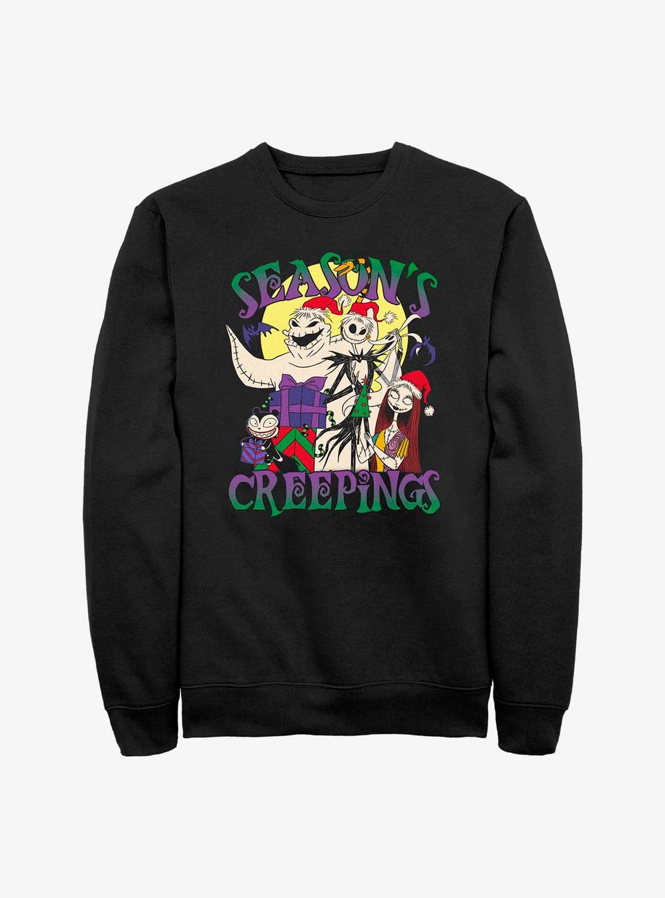 The Nightmare Before Christmas Season's Creepings Oogie, Jack & Sally Sweatshirt, BLACK, hi-res