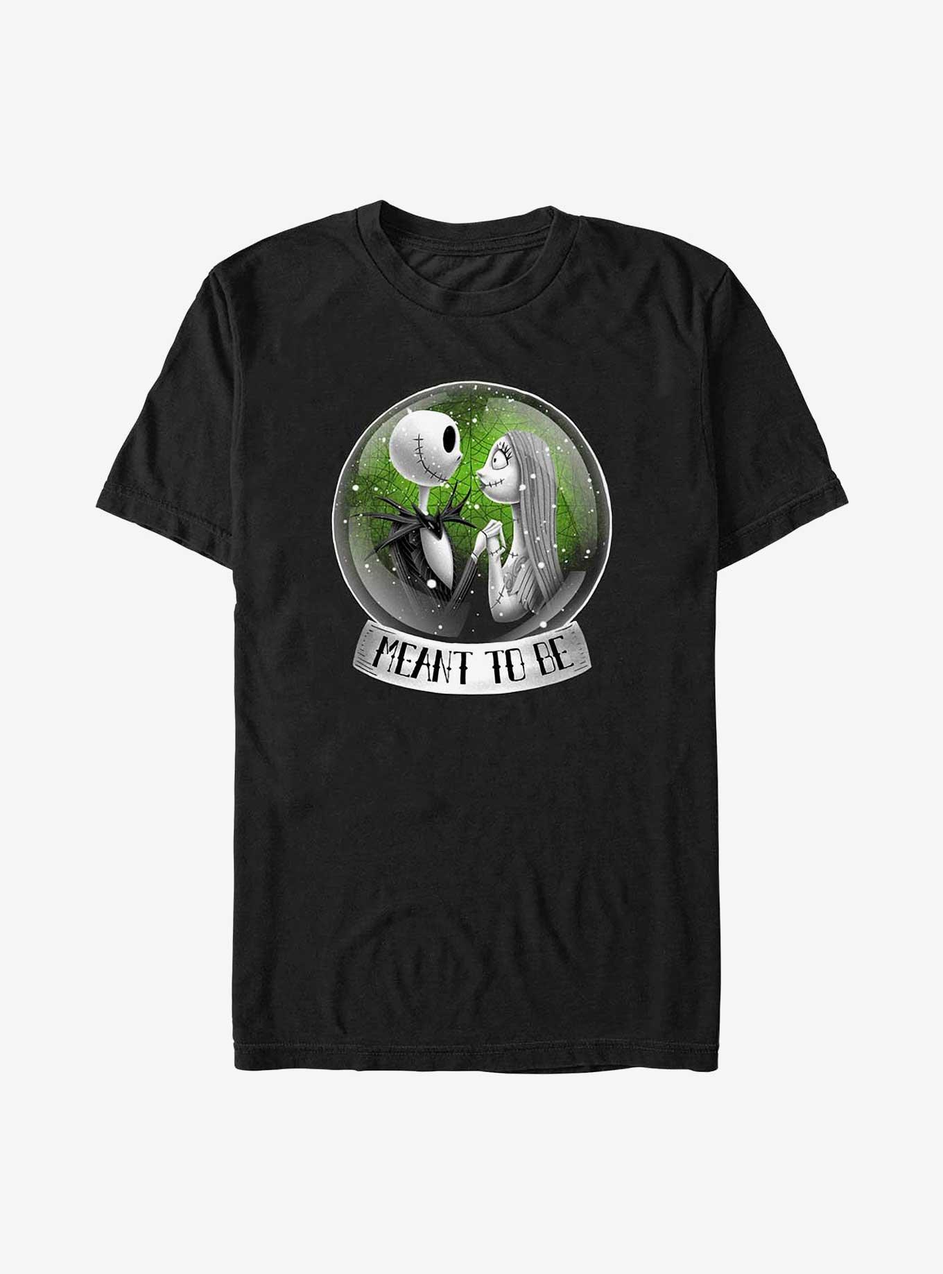 The Nightmare Before Christmas Nightmare Jack And Sally Snow Globe T-Shirt, BLACK, hi-res