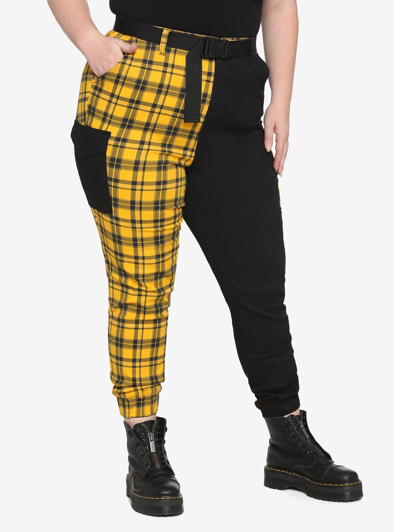 Black and yellow plaid pants sale