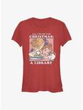 Disney Princess Belle All I Want For Christmas Girls T-Shirt, RED, hi-res