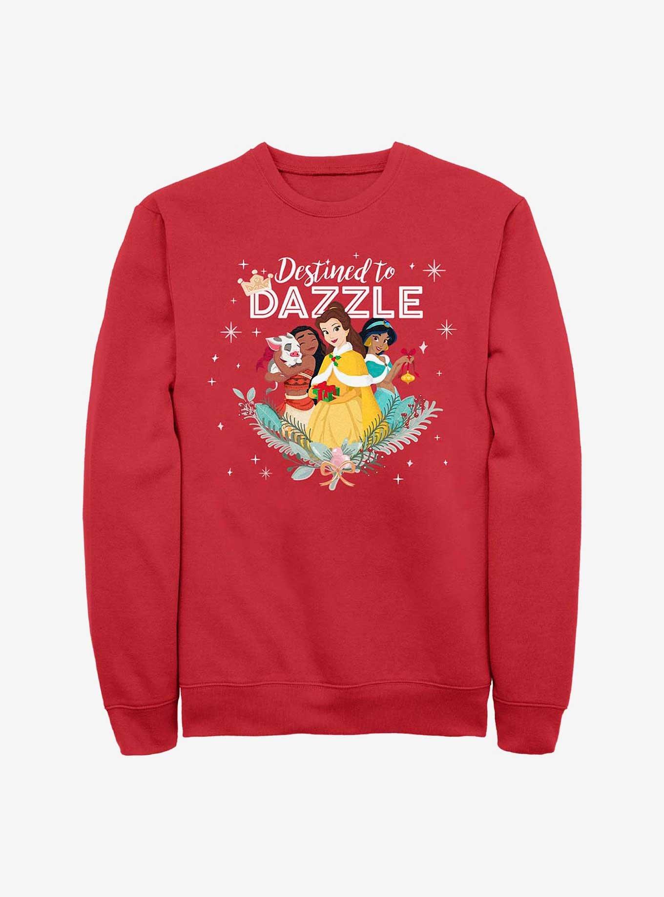 Disney Princess Destined To Dazzle Crew Sweatshirt, RED, hi-res