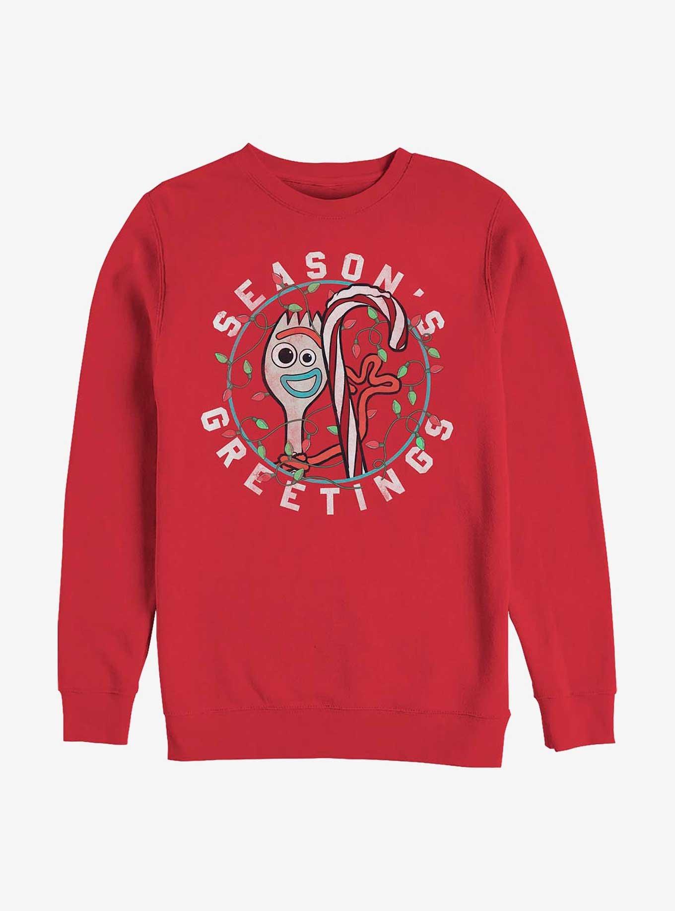 Disney Pixar Toy Story 4 Season's Greetings Crew Sweatshirt, RED, hi-res