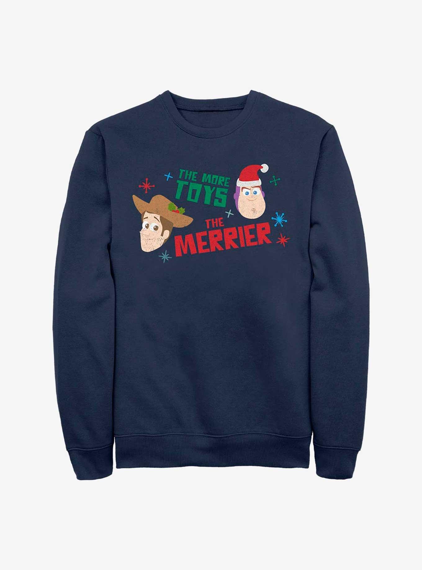 Disney Pixar Toy Story More Toys The Merrier Crew Sweatshirt, NAVY, hi-res