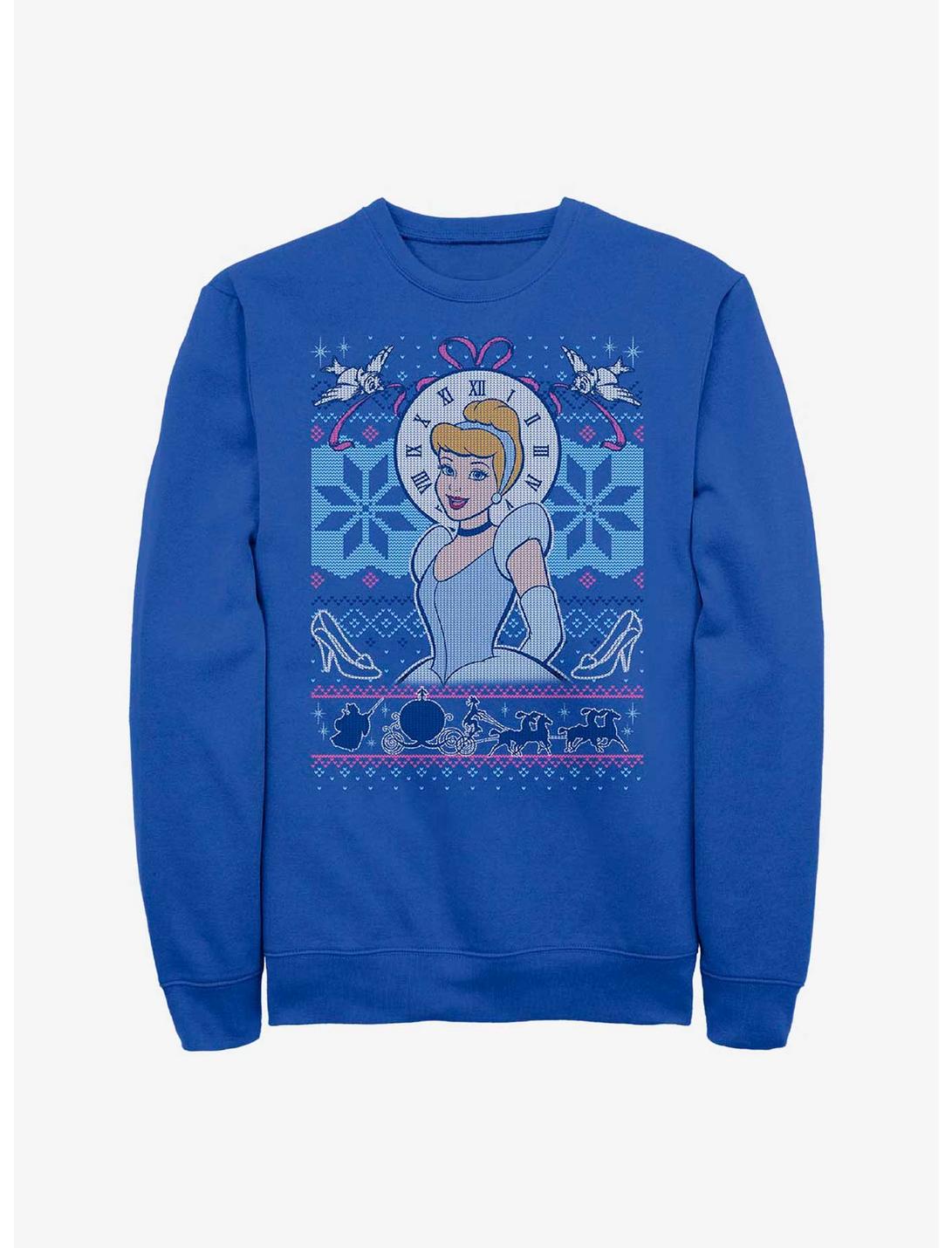 Disney Princess Cinderella Ugly Holiday Crew Sweatshirt, ROYAL, hi-res