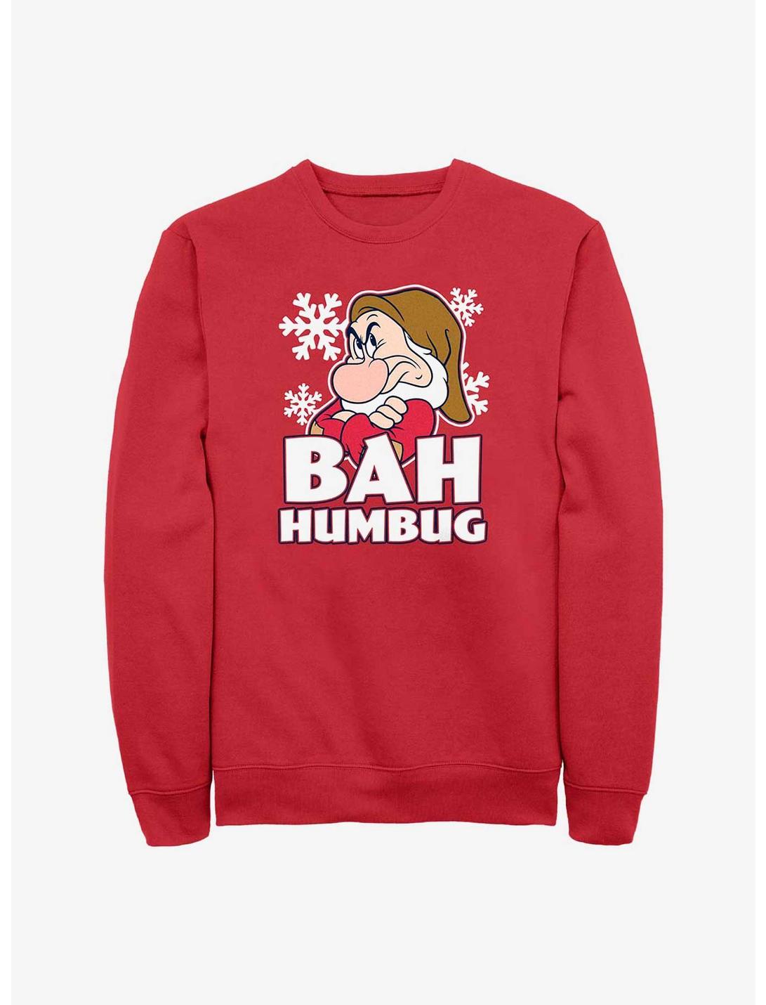 Disney Princess Snow White Grumpy Humbug Crew Sweatshirt, RED, hi-res