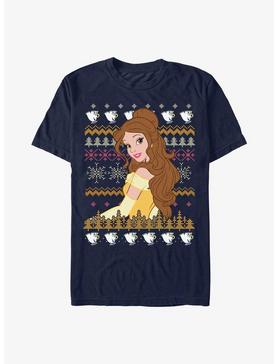 Disney Princess Belle Teacups Ugly Holiday T-Shirt, NAVY, hi-res