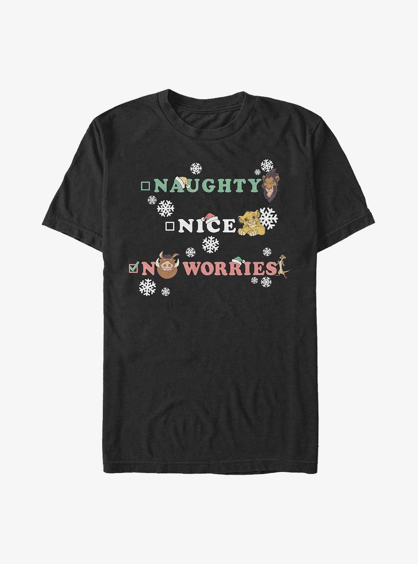 Disney The Lion King Naughty Nice Worried T-Shirt, BLACK, hi-res