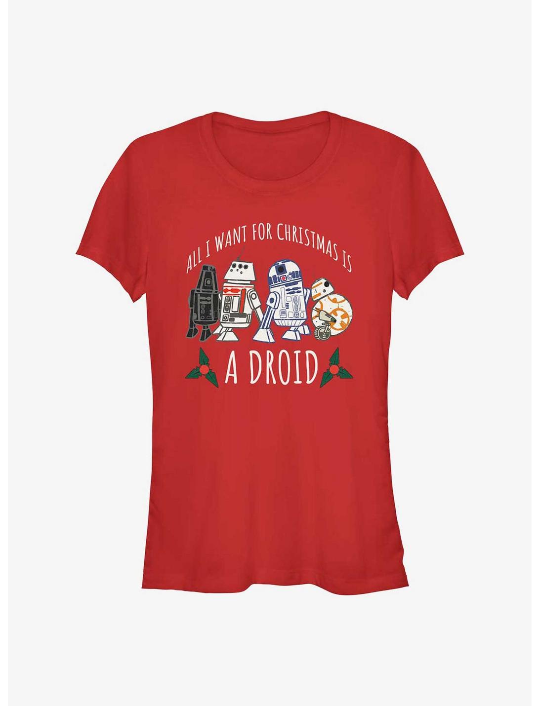 Star Wars Christmas Droids Girls T-Shirt, RED, hi-res