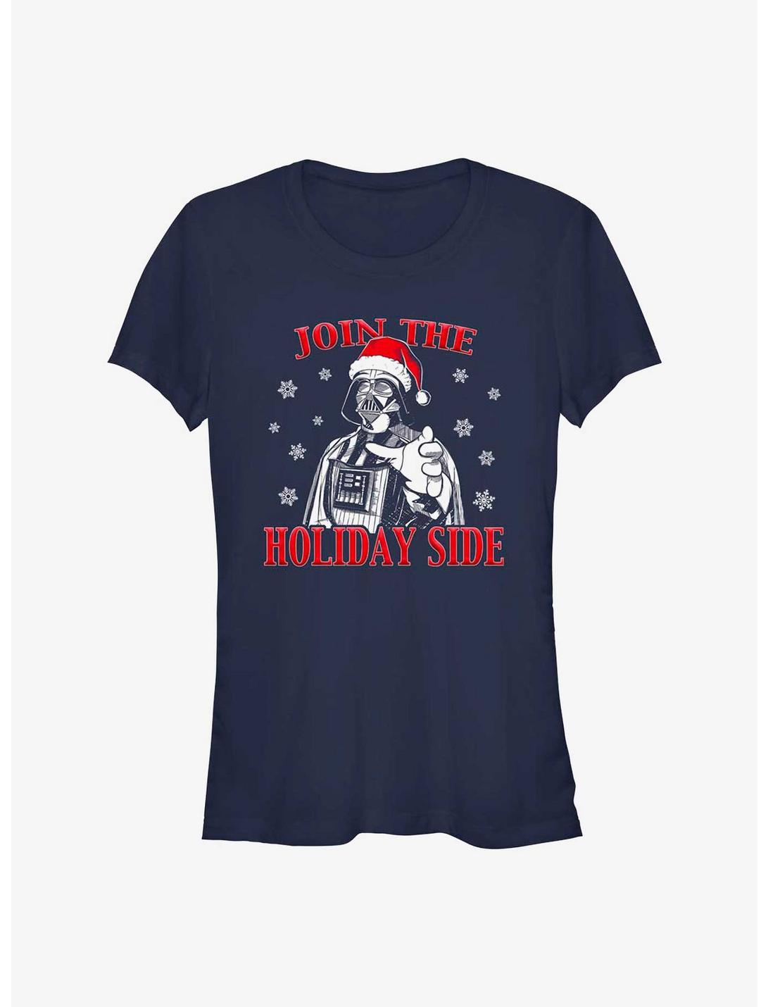Star Wars Join The Holiday Side Girls T-Shirt, NAVY, hi-res