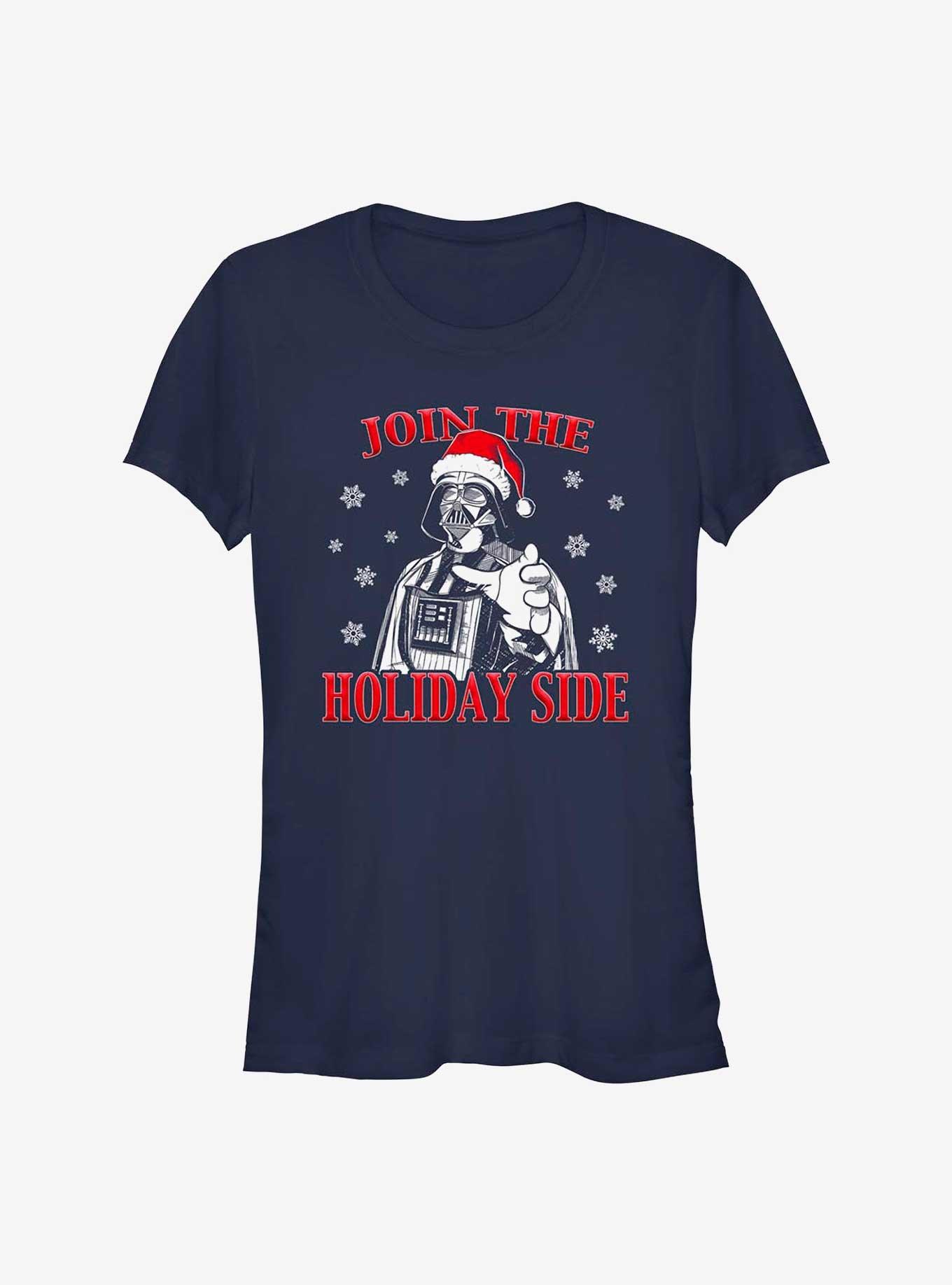 Star Wars Join The Holiday Side Girls T-Shirt, NAVY, hi-res