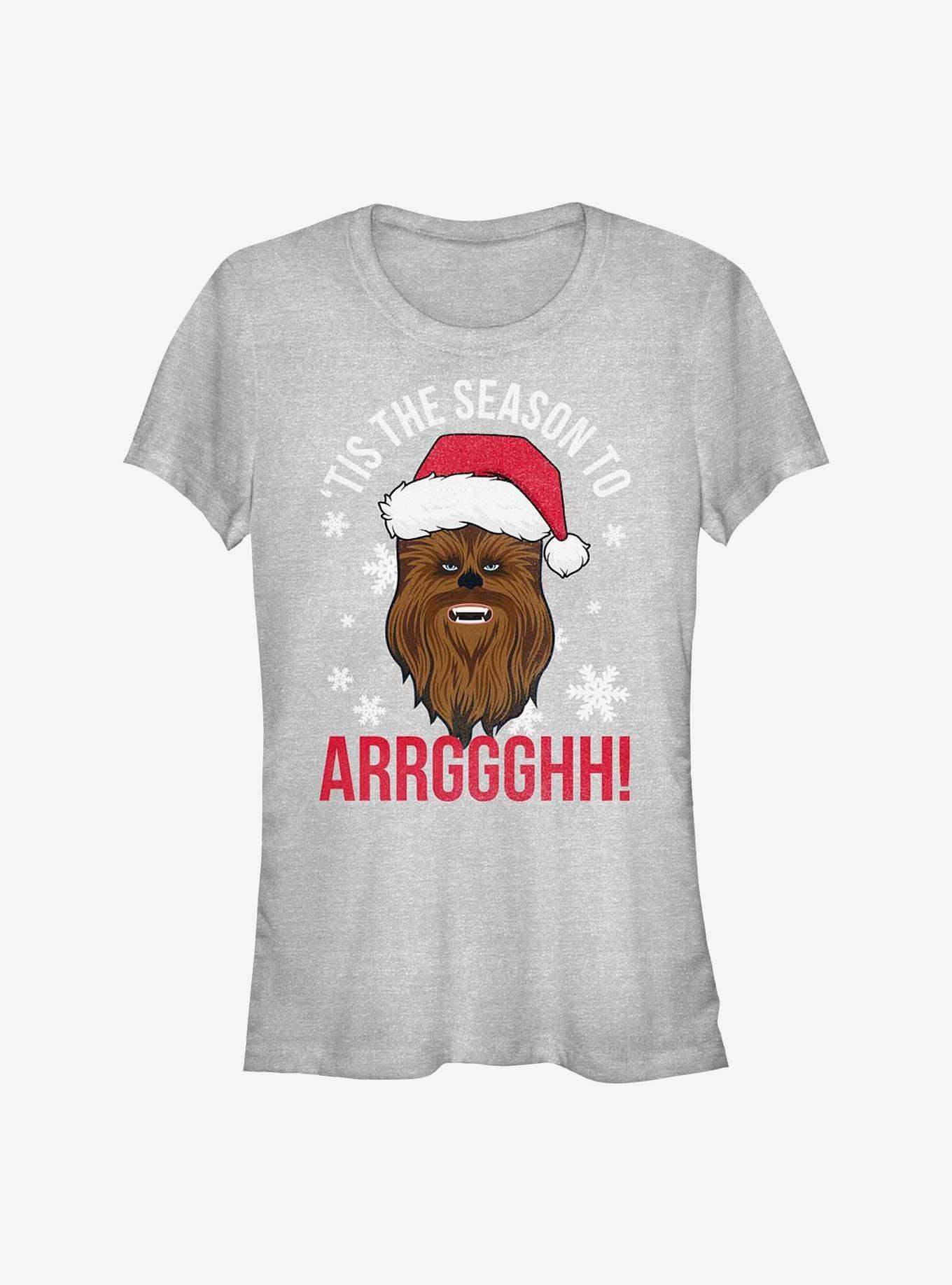 Star Wars Tis The Season Chewbacca Girls T-Shirt, ATH HTR, hi-res