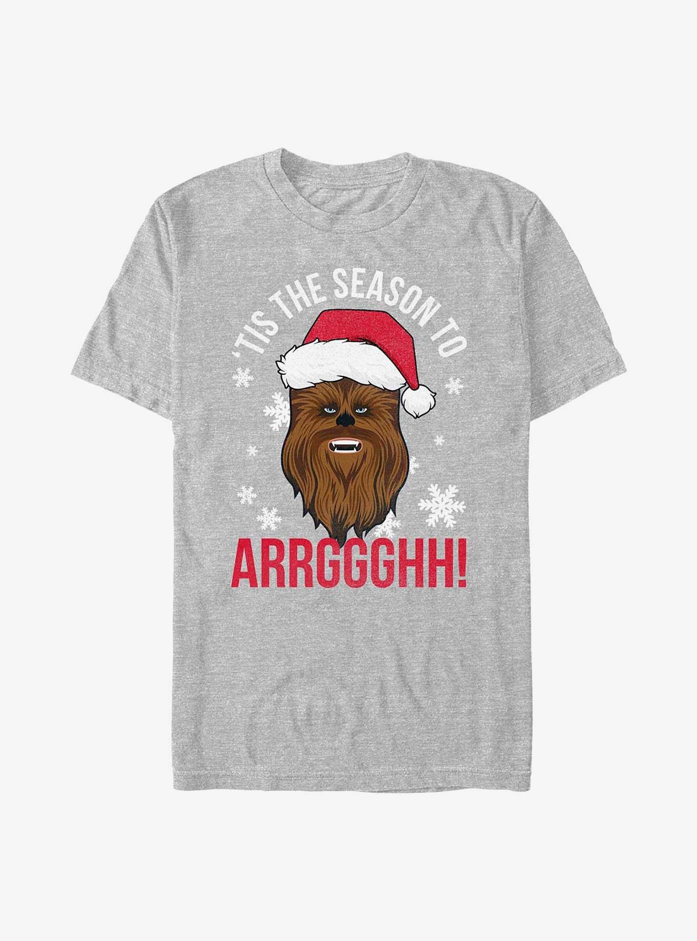 Star Wars Tis The Season Chewbacca T-Shirt, ATH HTR, hi-res